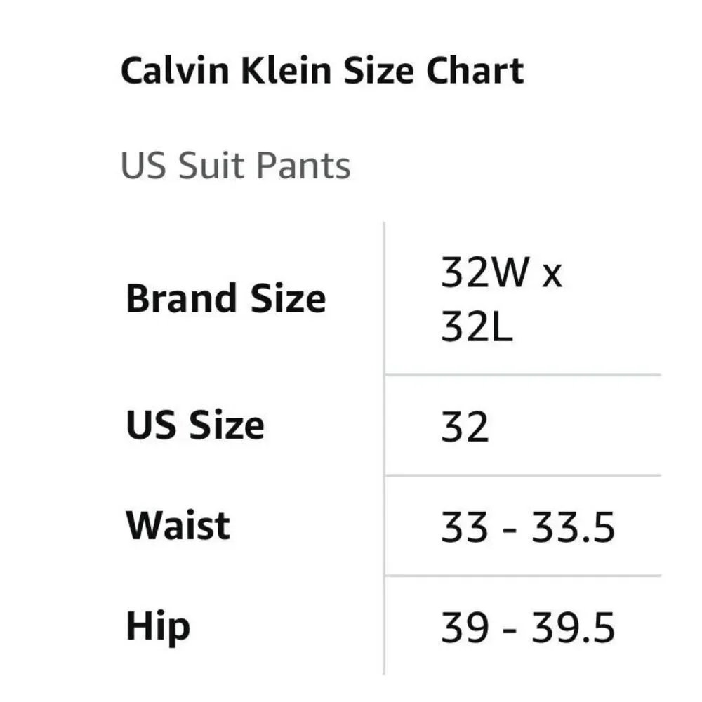 Calvin Klein Premium Skinny Fit Suit Pants| Performance Stretch Fabric 32x32